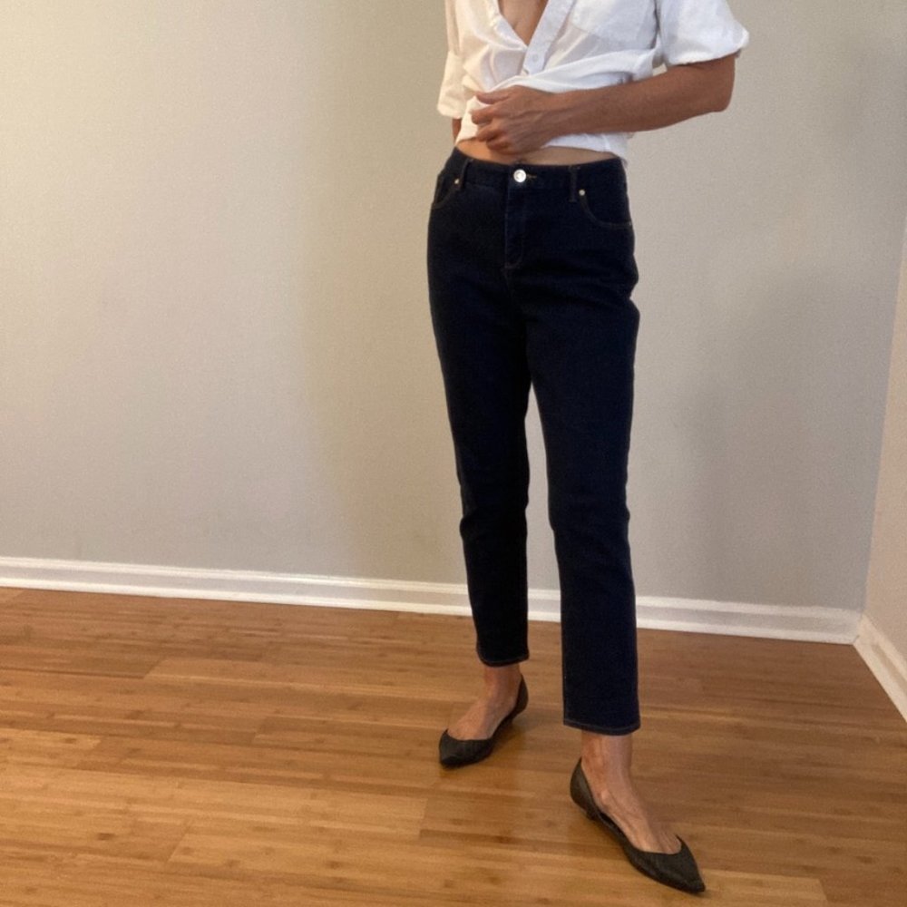 Chico's Ankle Jeans Size 1 Dark Denim